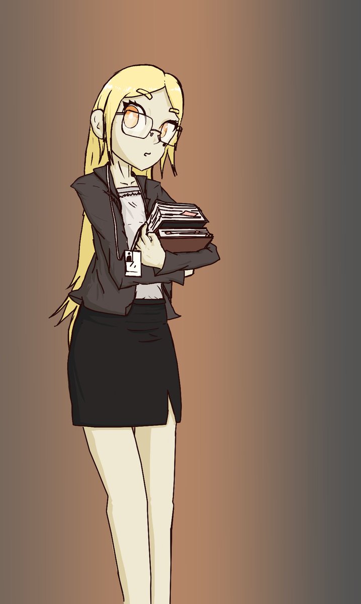 TheRulerMeasure's tweet photo. Mari Gold in glasses fan art (from Mari Gold is Trying to Pay her Rent at all Cost) https://t.co/gzCW7eMklY