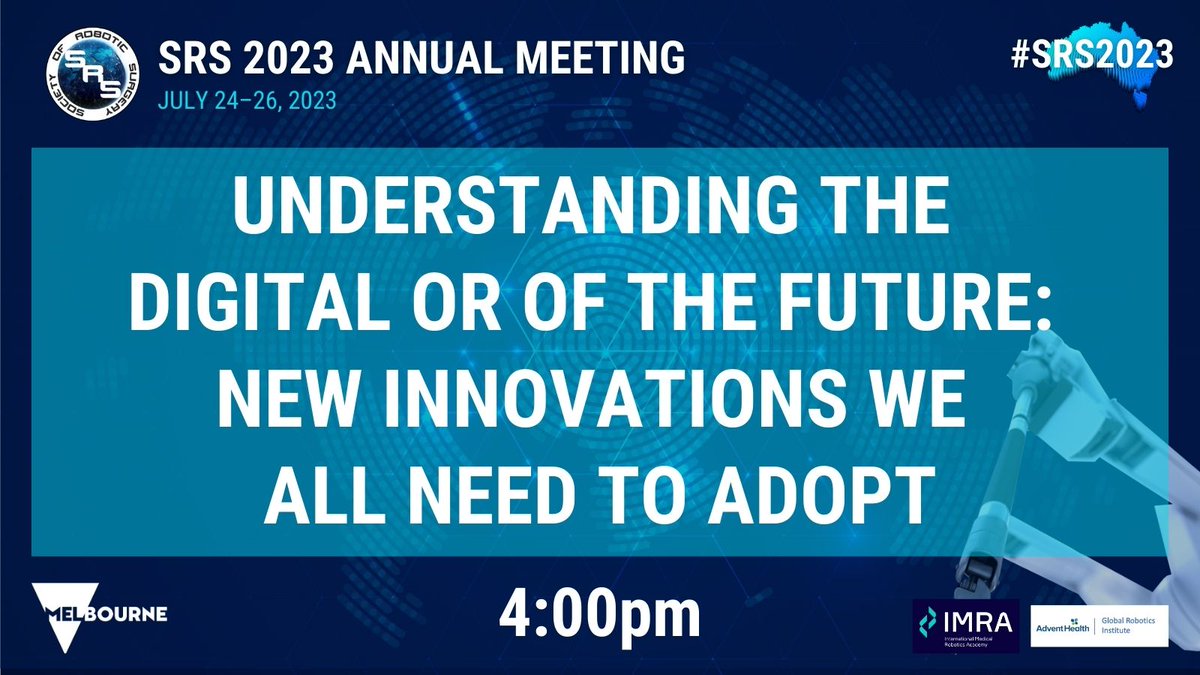 Society of Robotic Surgery | SRS (@socroboticsurg) on Twitter photo Don't miss this course, "Understanding the Digital OR of the Future: New Innovations We All Need to Adopt" starting in room 218 in 5 minutes!
#SRS2023 #roboticsurgery #srs <a href="/vipulpatelmd/">Vipul Patel, MD</a> <a href="/ProfessorTonyC1/">Professor Tony Costello</a> Don't miss this course, "Understanding the Digital OR of the Future: New Innovations We All Need to Adopt" starting in room 218 in 5 minutes!
#SRS2023 #roboticsurgery #srs <a href="/vipulpatelmd/">Vipul Patel, MD</a> <a href="/ProfessorTonyC1/">Professor Tony Costello</a>
