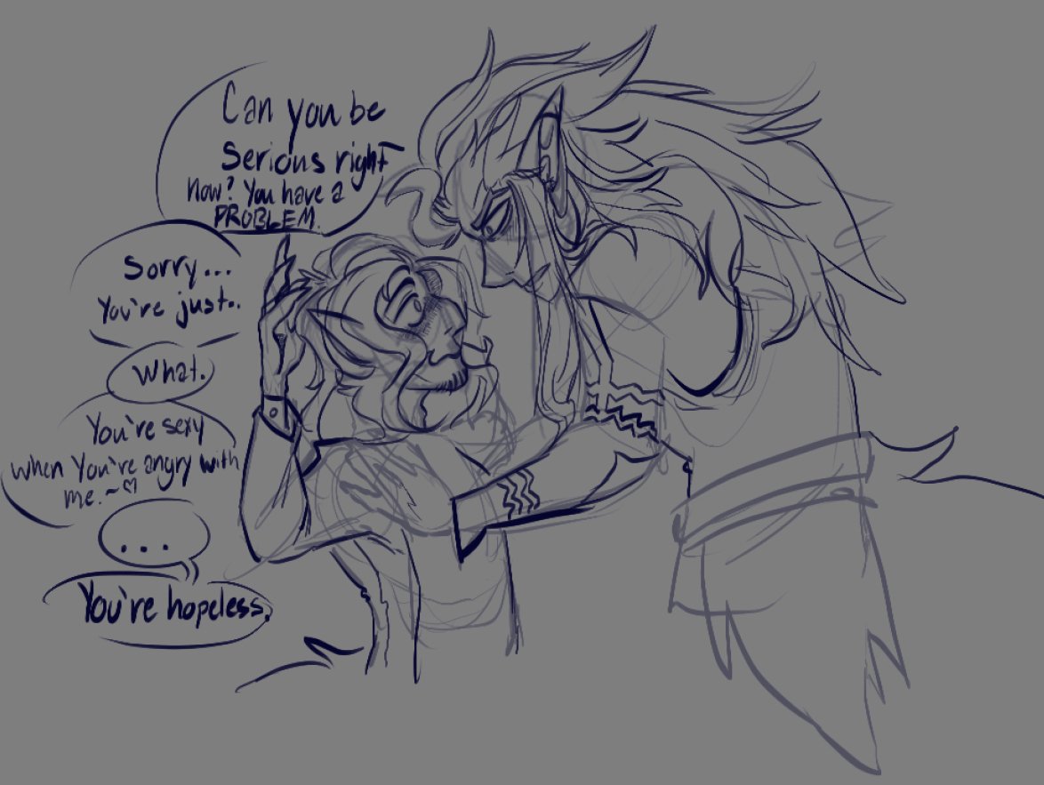 AutomatonAzazel's tweet photo. When the elves are gay??! (They are both unwell) https://t.co/scn7a5IDna