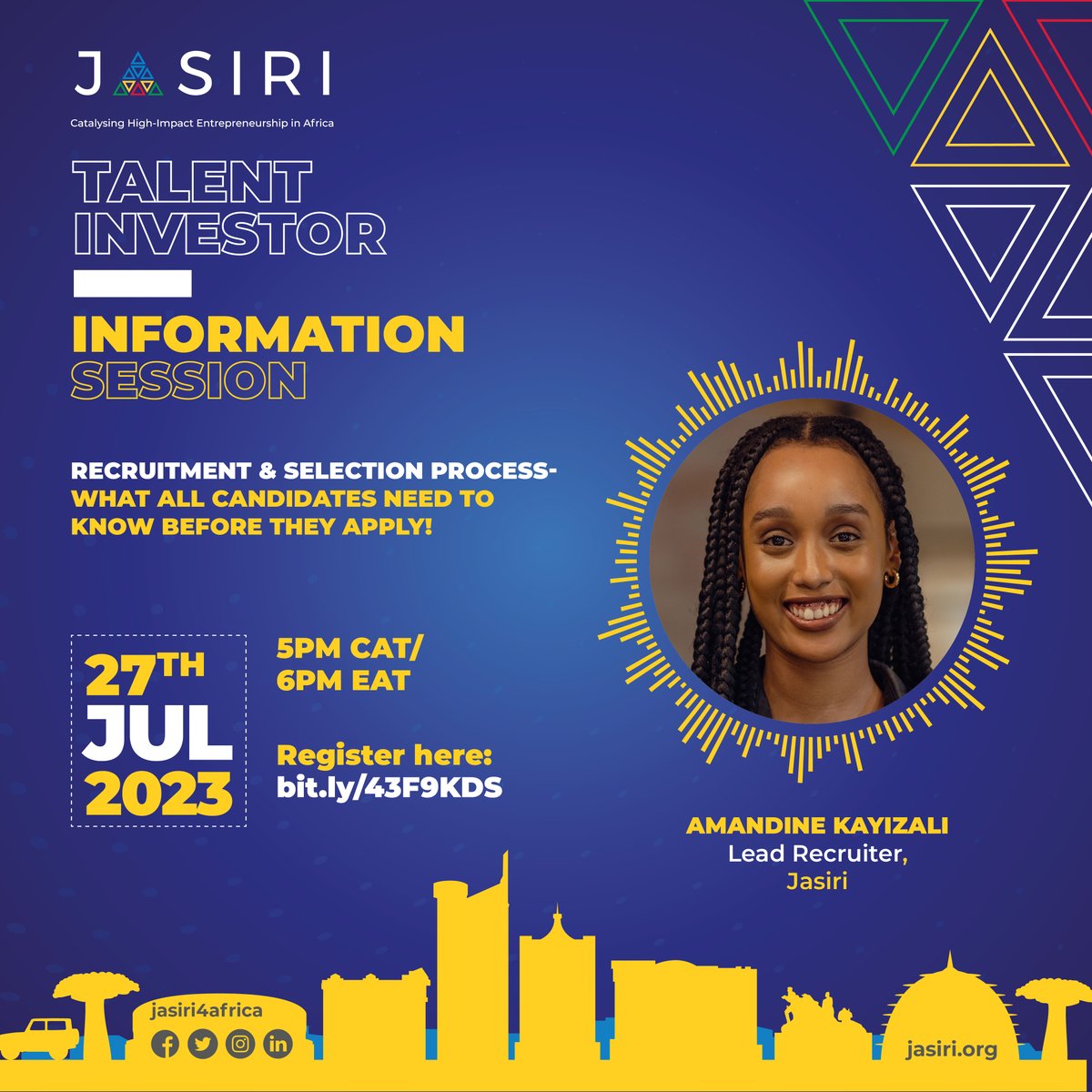 Jasiri4Africa's tweet photo. #Reminder: Make sure not to miss this chance to discover more about the Jasiri Talent Investor Program and gain valuable tips to enhance your application. We look forward to seeing you at the session tomorrow! Secure your spot: Register 📝https://t.co/SHTnfJecB5
#Jasiri4Africa https://t.co/B7v1BTWiiD
