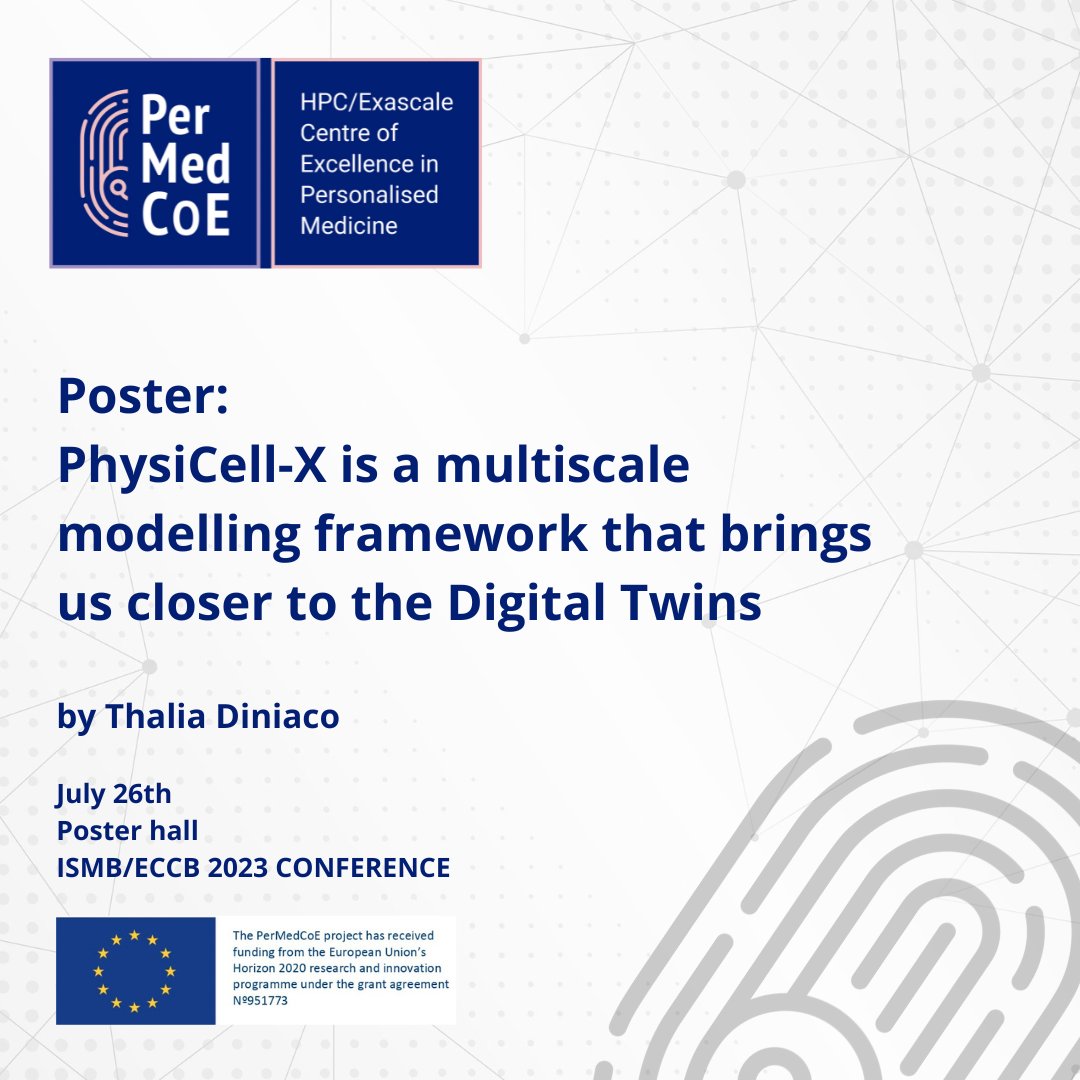 PerMedCoE's tweet photo. Busy schedule for @PerMedCoE today at the ISMBECCB 2023 Conference!
Join in on the sessions by Marta Lloret Llinares, and José Carbonell-Caballero @jccbio or check out the poster by Thalia Diniaco @TDiniaco.

@ISMBinfo 
#HPC #computationalbiology #systemsbiology https://t.co/DyiaMCkFyh