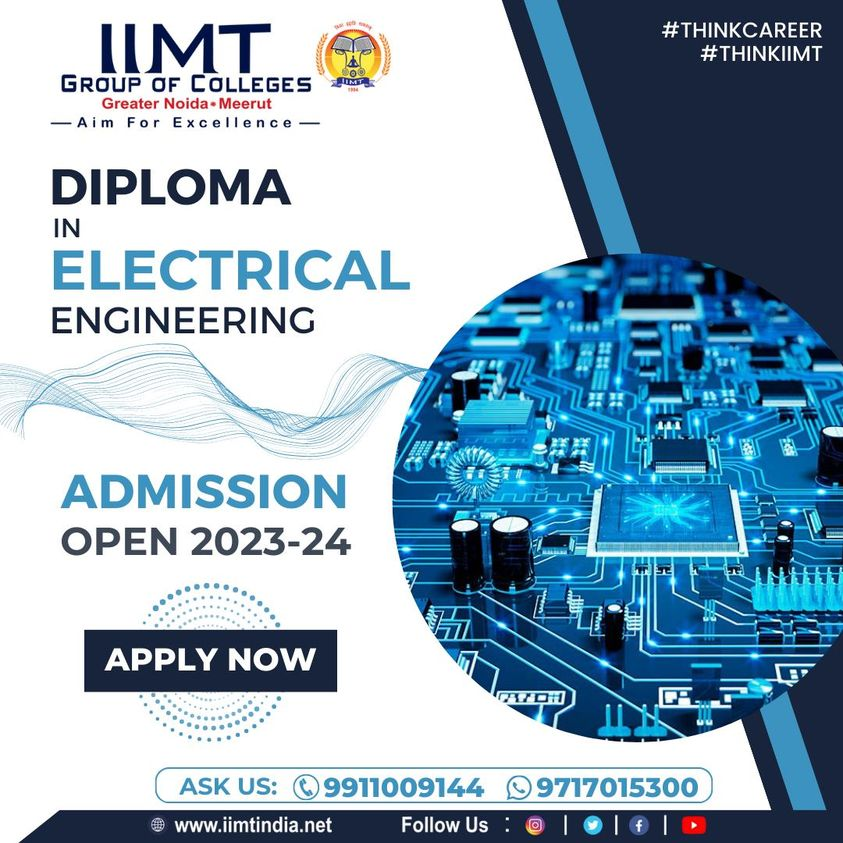 iimtnoida's tweet image. Diploma in Electrical Engineering Admissions Open : 2023-24
iimtindia.net
Call Us: 9520886860
#BestPolytechnicCollege #IIMTNoida #IIMTGreaterNoida #IIMTIndia #DiplomaInElectricalEngineering #IIMTIndia #AdmissionOpen2023_24
#EngineeringCollege #TopPolytechnicCollege