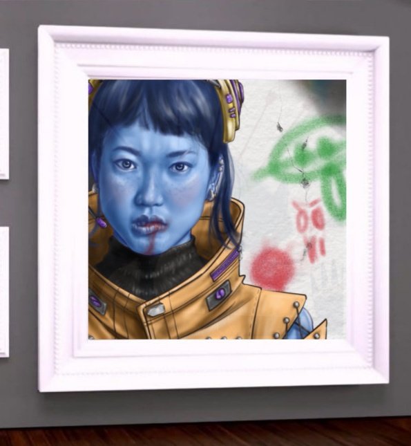 GM!
not a professional to put an image into that frame.

"Indignant" your art might be stolen they say, or they try to scams  me with a new trick 🙃
#NFT 
#XTZ 
#tezos 
#tezoscommunity #TezosNFTs #ScamAlert