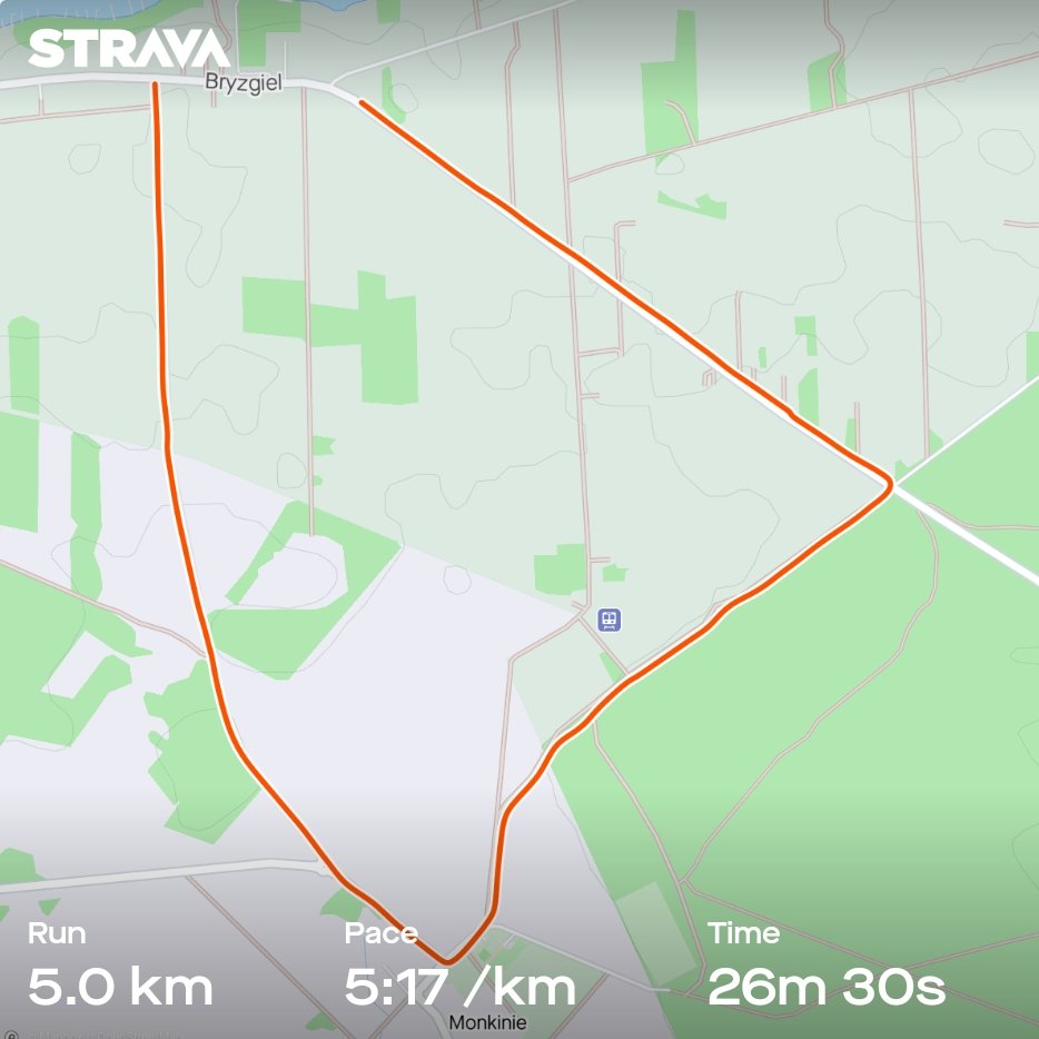 MillingtonSally's tweet photo. Morning 5km run.
Lovely morning. Out along some quiet roads, on the edge of some forests, over a railway, and through some small villages. 
Happy Wednesday! 😀🏃‍♀️
#Bryzgiel #Running #RunATWorld #TeamNorth https://t.co/LnzPLSSb69