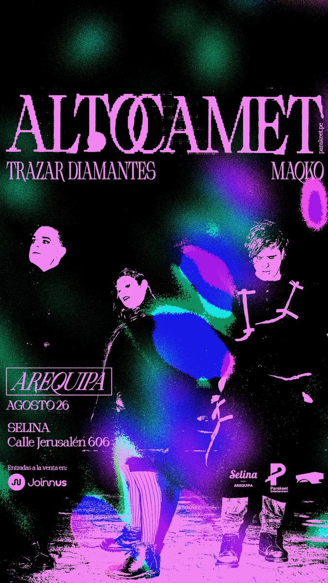 altocamet's tweet photo. AREQUIPA 🇵🇪 ❤️Sáb 26 AGO en SELINA junto a @trazardiamantes y Maqko. La espera terminó, regresamos a Arequipa para presentarles #surfistanocturno 🏄♂️🌘✨. Invitan: @parakeetpe y @casadelpuente . 🎟 TKTS via https://t.co/uT4XfC6erp #surfgoth #Arequipa #Peru https://t.co/QOxmG9KB3v