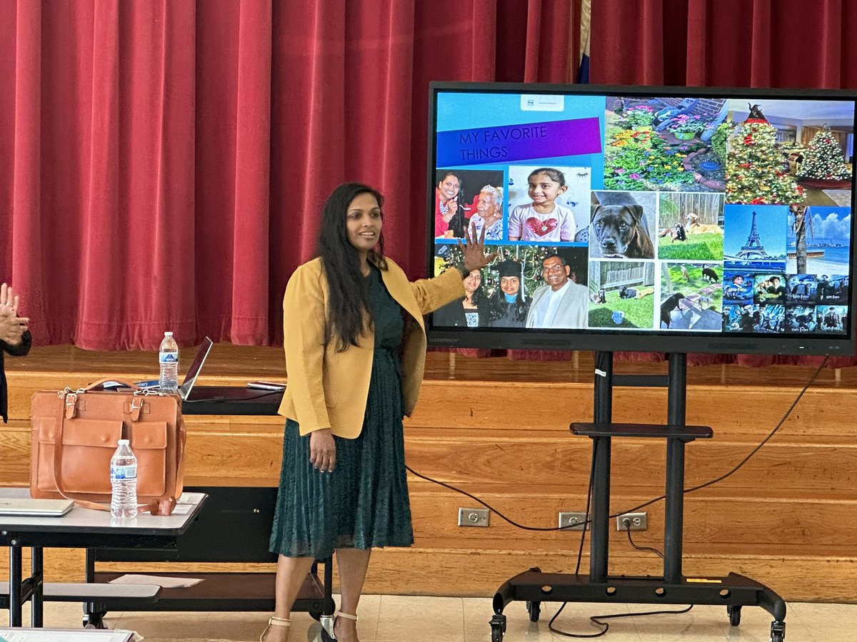 gittenssm's tweet photo. Say hello to Benavidez’s new principal Dr. Olinda Ramsarran . Tonight she was introduced to the staff and community. Welcome Dr. Ram to Benavidez. @HISD_West @RoyPEagle @LRAhumada6 
@OlindaRam6 https://t.co/9oAPZUaiX9
