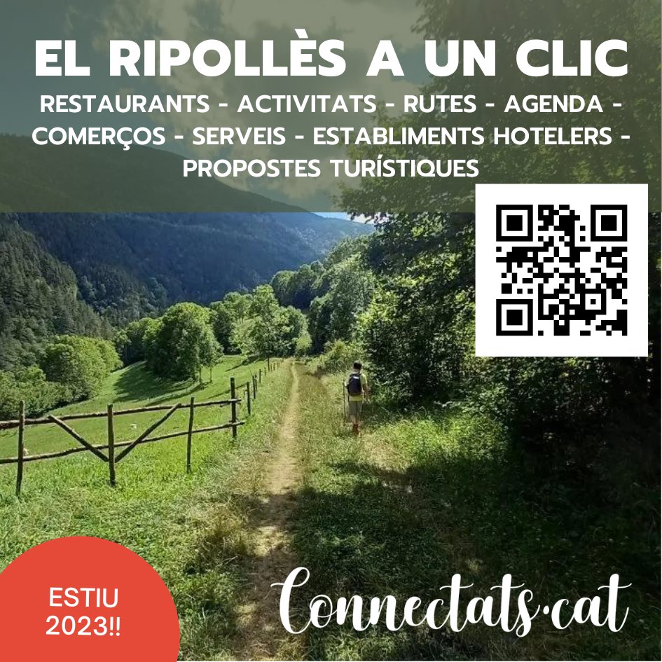 Gaudeix i descobreix el Ripollès amb Connectats.cat!!

Troba rutes, propostes d'activitats, llocs on menjar, dormir, comprar i un munt de propostes per no avorrir-te ni un sol dia.

I aquest estiu, l'agenda treu fum!! No et perdis res!!