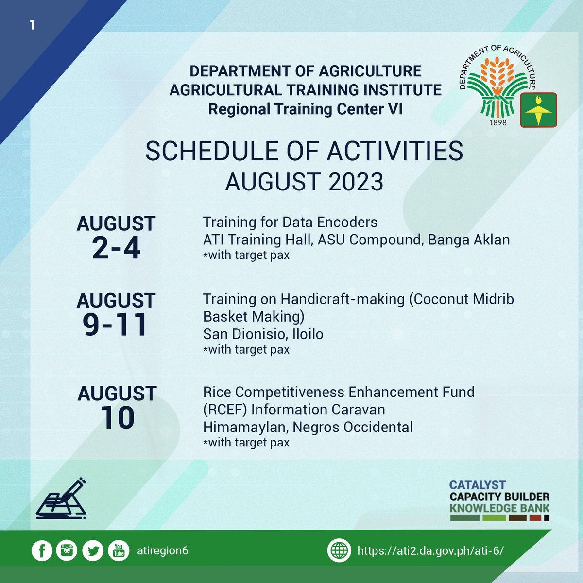 atiregion6's tweet photo. Bursting August is approaching but we are all geared up! Schedules may change due to unforeseen circumstances. #atiregion6 #ATIiNspire #atileads https://t.co/w0tX5Q9kH3