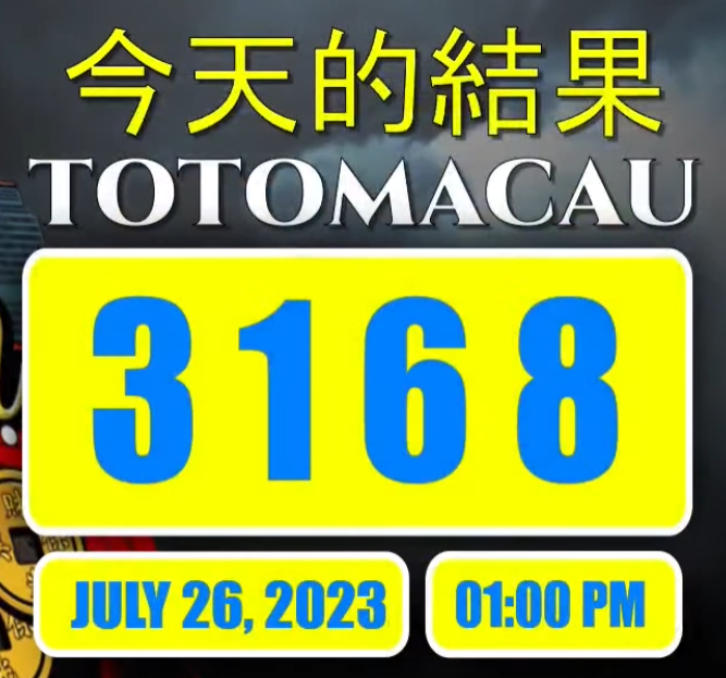 agen95official's tweet photo. Rabu , 26 Juli 2023
Result Totomacau 13:00 WIB Hari Ini
Prize 1 : 3168 | Shio : Monyet
Sah ya bosku, Selamat untuk Kemenangan di Totomacau pools !
#resulttogel #keluarantogel #datakeluarantogel #Totomacau #togelmacau #agen95 #infopoolsagen95 #agen95official #resulttogeltercepat https://t.co/ipjSvSN1i5