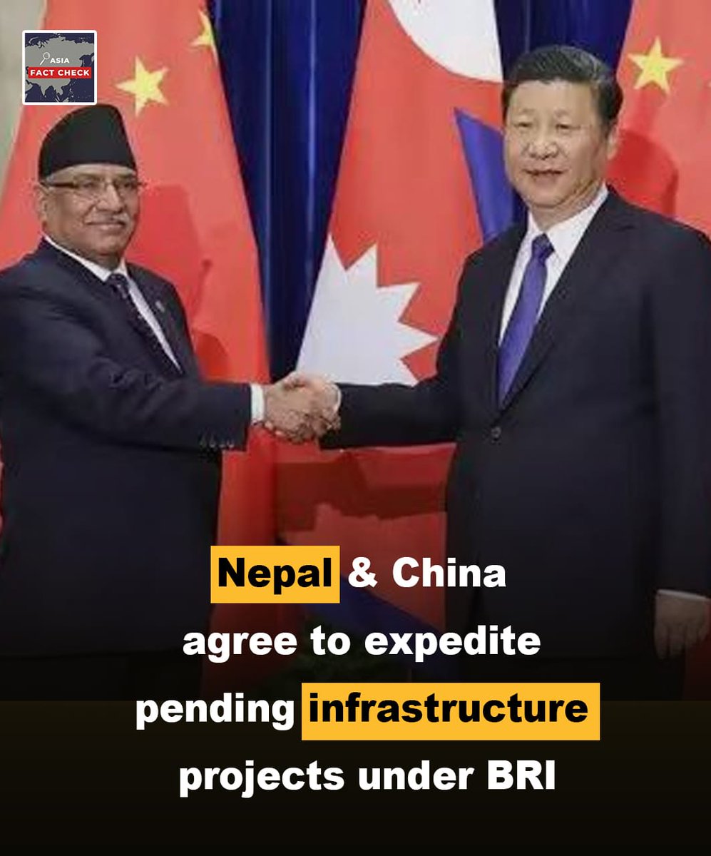 Aqqssaa12's tweet photo. Nepal and China have signed an agreement to complete pending projects. In which these two countries have agreed to speed up all these projects.
#NepalChinaPartnership #DecadeOfBRI
#10YearsOfBRI https://t.co/scBupqXt3m