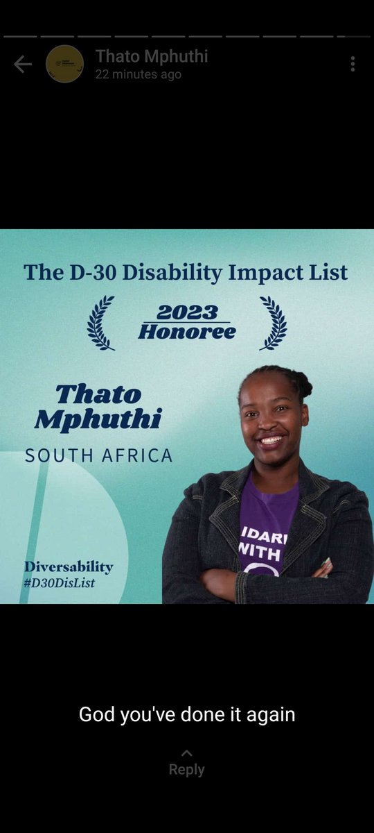 It's a #DisabilityPrideMonth and we are proud to share that our cover girl @_mphuthithato  is on the @Diversability #D30Dislist 
Up to the 🌈