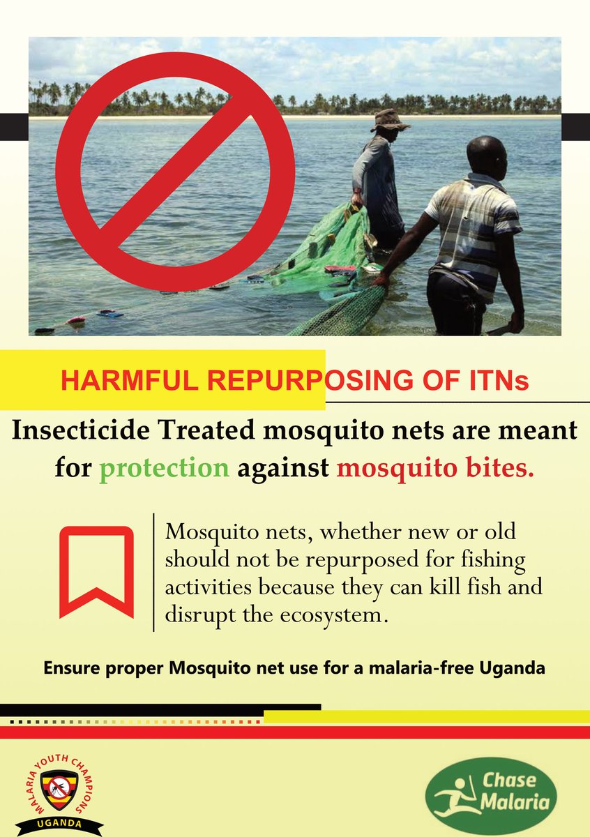 MalariaYouthUG's tweet photo. Using of mosquito nets for fishing not only defeats the public health purpose of providing protection from malaria but can also pose a threat to our environment
#zeromalariastartswithme
Say No to mosquito net misuse. https://t.co/zw04AaV4gD