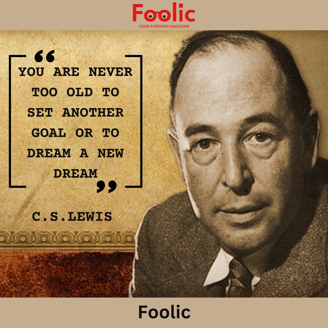 foolicmagazine's tweet photo. 🌟 Dream Big, Dream Bold! 🌈💭 Don't let age hold you back. You're never too old to set new goals. 🚀 Embrace the journey and conquer your dreams! 💪🌟
.
.
Follow Us:- https://t.co/a0Oc4dxOAB
.
.
#positivequotes  #cslewisquotes #dreambig https://t.co/xhDFelRBVG