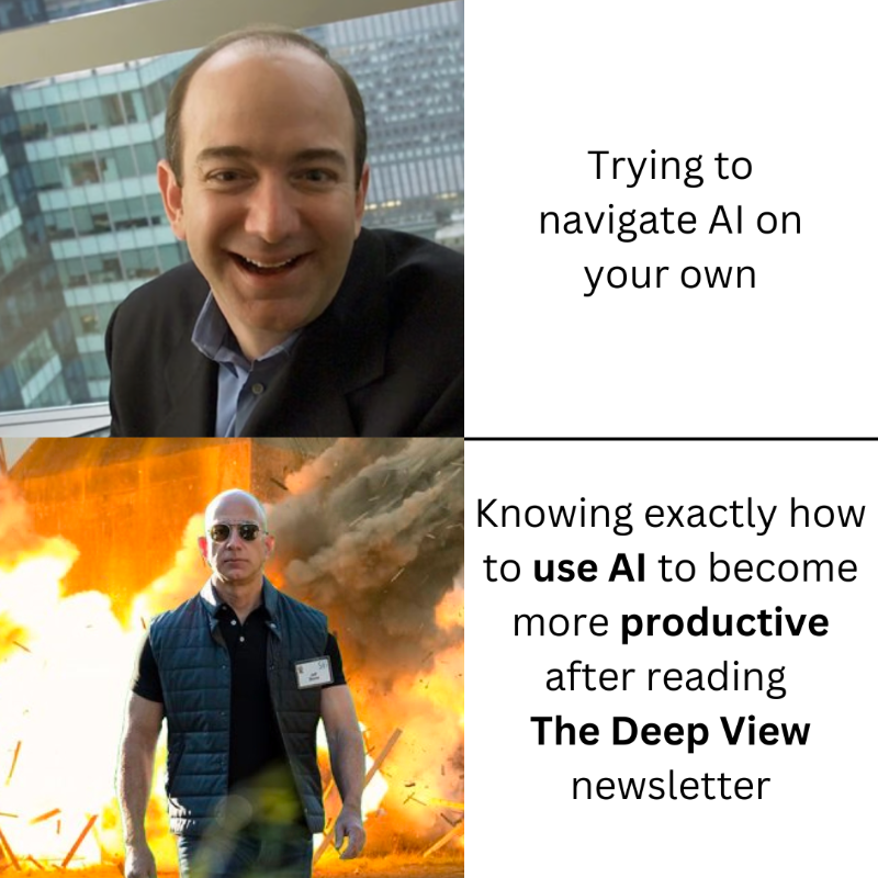 theDeepView's tweet photo. "My boss thinks I'm smart (I'm not). It's because I read The Deep View (and he has no idea it exists)." - A Reader of The Deep View