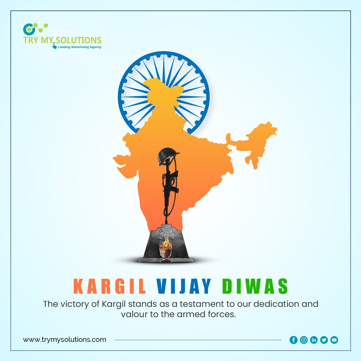 trymysolutions's tweet photo. "Saluting the indomitable spirit and valor of our brave soldiers on Kargil Vijay Diwas. Their sacrifices and unwavering dedication to protecting our nation are truly commendable. Let us remember and honor their courage as we celebrate this historic day. 🇮🇳❤️

 #KargilVijayDiwas https://t.co/0iOeGz53qk