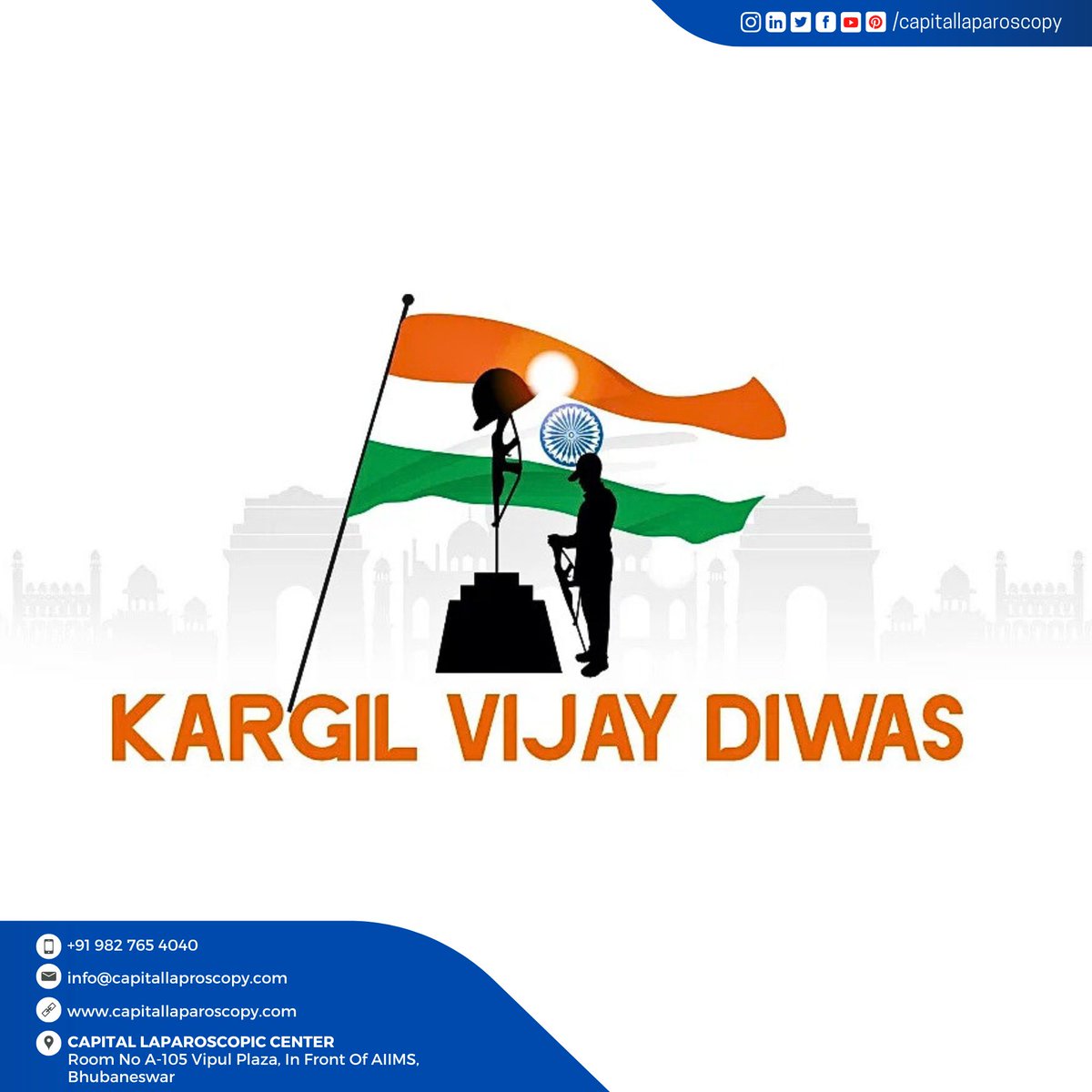 CLaparoscopy's tweet photo. A moment of silence for the brave soldiers who made the supreme sacrifice to keep us safe #KargilVijayDiwas #LestWeForget #IndianArmedForces #TrueHeroes #GallantryAwards #KargilWar #IndiaDefends #KargilHeroes #IndianPride #capitallaparoscopy https://t.co/lvaHesvryv
