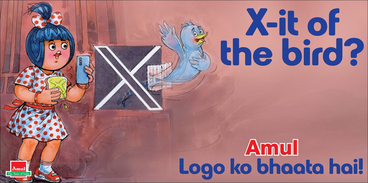 Amul_Coop's tweet photo. #Amul Topical: Twitter has a new logo! https://t.co/pXybDVWiLW
