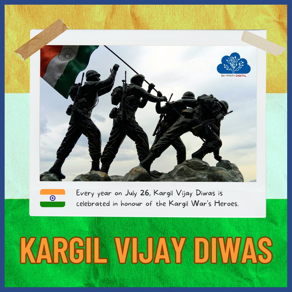 skypathdigital's tweet photo. โOur flag does not fly because of the breeze; it flies because each soldier who died guarding it breathed his or her final breath. Wishes on Kargil Vijay Diwas."
.
.
.
#skypathdigital #kargilvijaydiwas https://t.co/ACstXjLwah