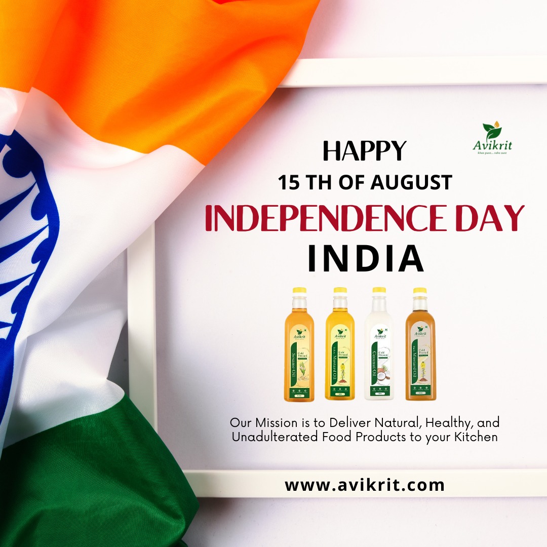 Happy Independence Day | Avikrit Oil

Wishing you all a day filled with pride, joy, and freedom as we celebrate this special occasion together! 🎉🎇

#IndependenceDay #avikrit #ProudIndian #Freedom #CelebrateTogether #redfort #health #oil #healthyoil #products