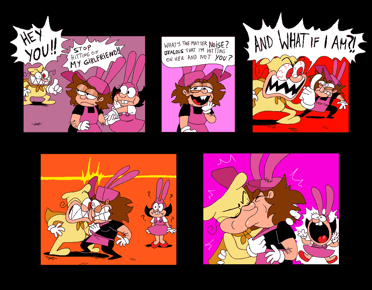 TenmaDarling's tweet photo. Tried to do the pizza tower comic style hehehe, it was fun af. And yes, I love Noise and Noisette ❤️💕

#pizzatower #Pizzatowerfanart #PizzaTowerArt #pizzatoweroc #pizzatowercomic https://t.co/tTOQT4tn7w