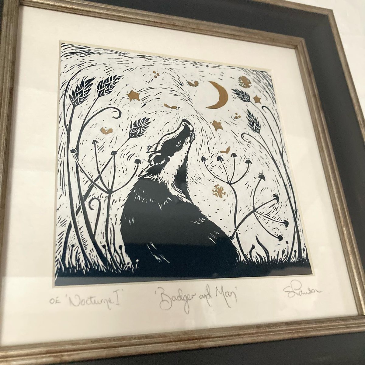 It was lovely to see Sarah of Thistledown Linoprints,  bringing us some more of her popular Nocturne series and a beautiful swan! #Ingleton #Artistontwitter #shopindie #yorkshireartist #linocut