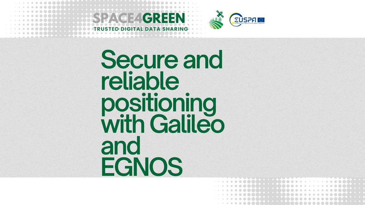❓What do Galileo and EGNOS bring as added value to @space4green? 🛰️Galileo & EGNOS have revolutionised #EUagriculture and SPACE4GREEN will ensure that the secure & reliable positioning will be used to create a trusted digital data-sharing platform for agriculture and beyond!