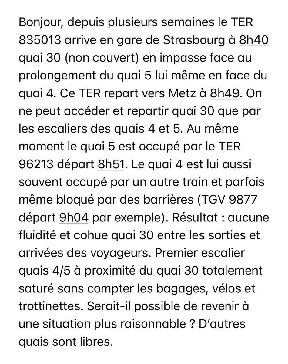 MJ690131362's tweet photo. @TERGrandEst @TERNancyMetzLux @TERGrdEstParis Je renouvelle mon message d’hier resté sans réponse de votre part. Situation inchangée. https://t.co/2tBNt8fXKL