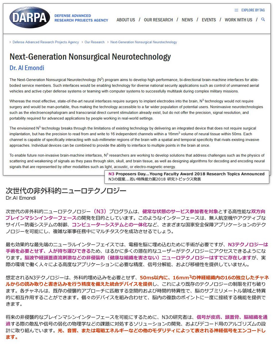 to_Ji666's tweet image. 科学技術による脳波(周波数)合成テレパシー
ブレインマシンインターフェース
BMI #BrainMachineInterface
ブレインコンピューターインターフェース
BCI #BrainComputerInterface

最先端は外科的埋め込みが必要ないデバイス(DARPA)
軍や要人 関係者が世に出てない技術を先に使用しててもおかしくない