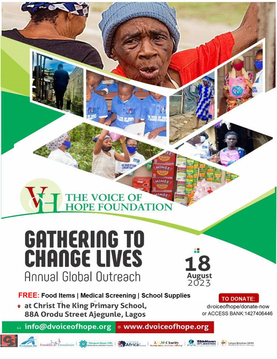 dvoiceofhope's tweet photo. Let's make a difference through love, food,and clothing. Join our outreach and be the voice of hope in their lives.Together,we can make a lasting impact and inspire change
 #VOH
 #AnnualGlobalOutreach
#GatheringToChangeLives #CommunityOutreach
#MakingADifference
#ChildrenAreLoved https://t.co/4JdSgEL3sq