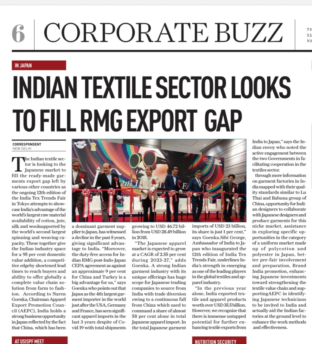 aepcindia's tweet photo. Indian Textile sector looks to fill RMG Export Gap.
#aepc #apparel #textiles #trade #commerce #exports #India #RMGexport #apparelindustry https://t.co/zh275xJMmq