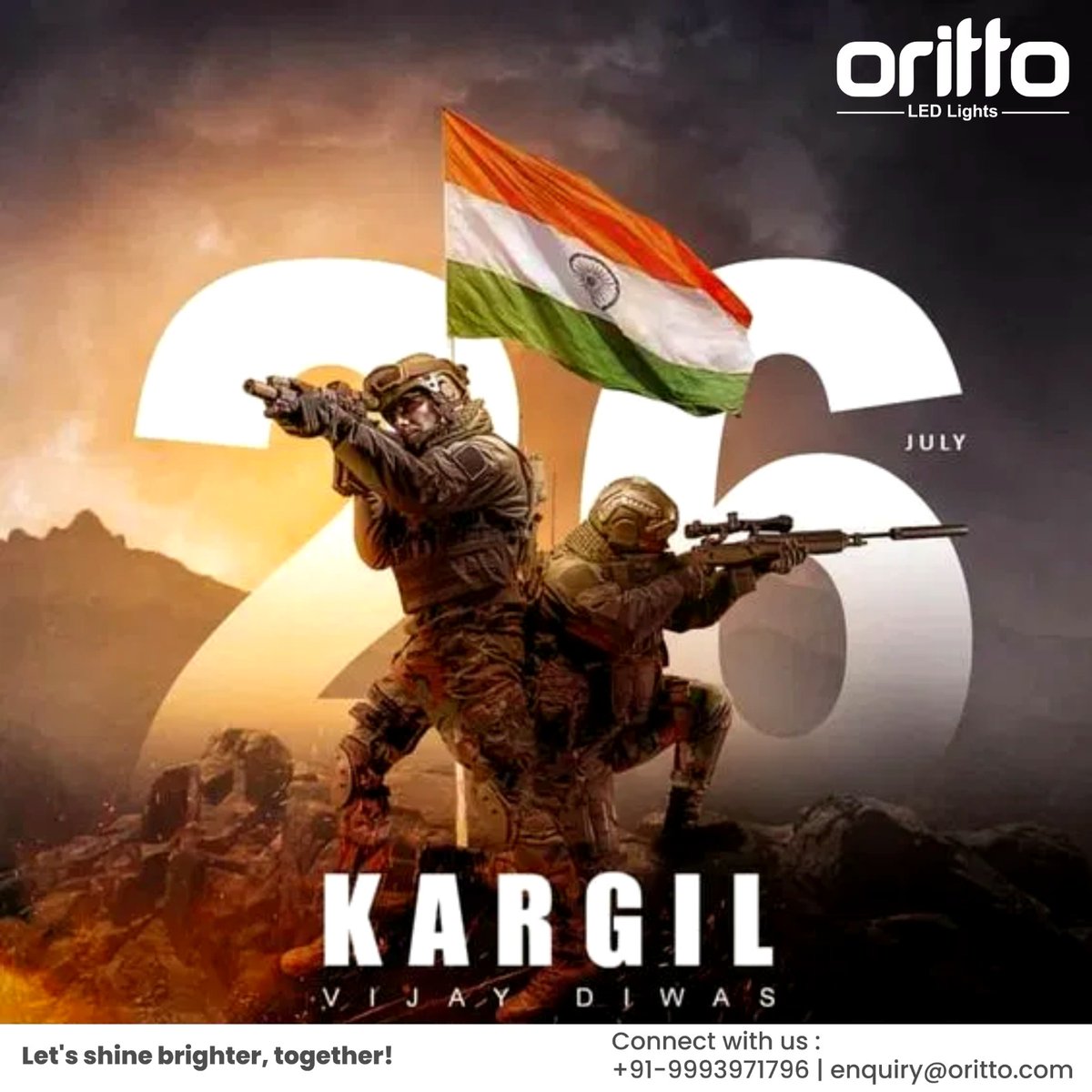 Oritto10's tweet photo. 𝟐𝟔 𝐉𝐔𝐋𝐘 𝐊𝐀𝐑𝐆𝐈𝐋 𝐕𝐈𝐉𝐀𝐘 𝐃𝐈𝐖𝐀𝐒 🙏
 
#LED #ledlights #oritto #MadhyaPradesh #energyefficient #kargilvijaydiwas #kargil #kargilvijaydiwas2023 #IndianArmy https://t.co/dq4n9Kfj8b