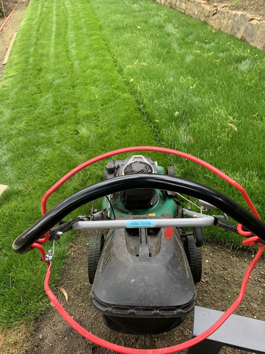thebathgardener's tweet photo. New entry for #patchoftheweek Normally I say allow 4-6 wks before first cut of new lawn this one was ready in 2! Some perks to this bloody weather hey @mowermanjimmy https://t.co/g1Gn2txy52