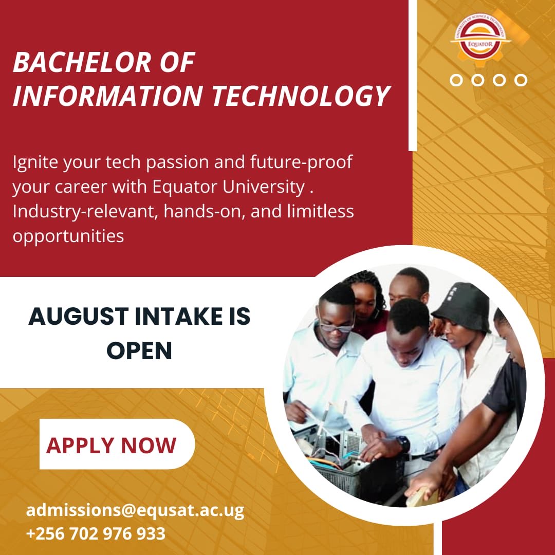 TheosBarham11's tweet photo. 🚀📚 Ready to embark on an extraordinary academic journey? Look no further! Equator University welcomes you to a world of possibilities and growth. Apply today and pave the way for a brighter future! #EquatorUniversity https://t.co/Png0TU2Q4i