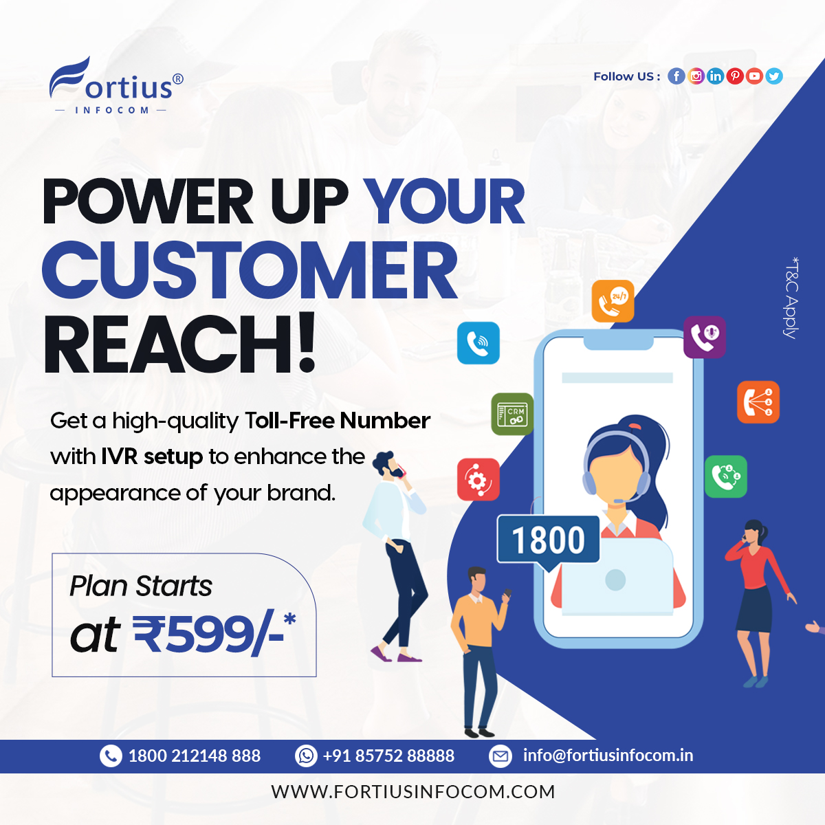 fortiusinfocom's tweet photo. ๐ Boost your brand's image with a professional Toll-Free Number and IVR setup! ๐โจ Prices start at just Rs. 599! โญ๏ธ Upgrade now and take your business to new heights of success! ๐ผ๐ฅ
#BrandBoosting #IVRSolutions #UpgradeNow
https://t.co/F1sBvfs86M https://t.co/KlA1ak3CVN