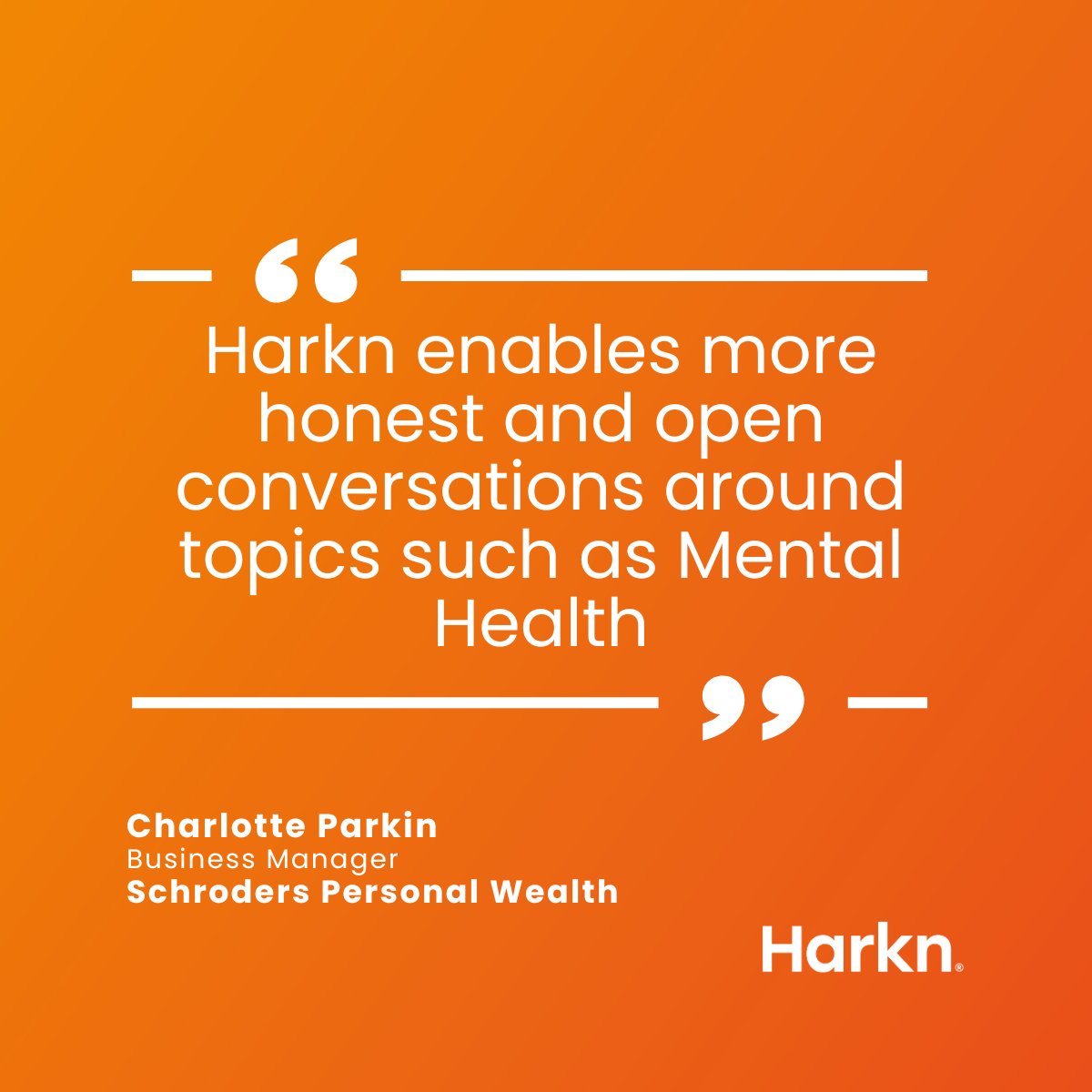 That Harkn enables more open and honest dialogue is a pretty big deal, wouldn't you say? 

#psychologicalsafety #wellbeing #mentalhealth #sensemaking #inclusion #employeevoice #connection #belonging