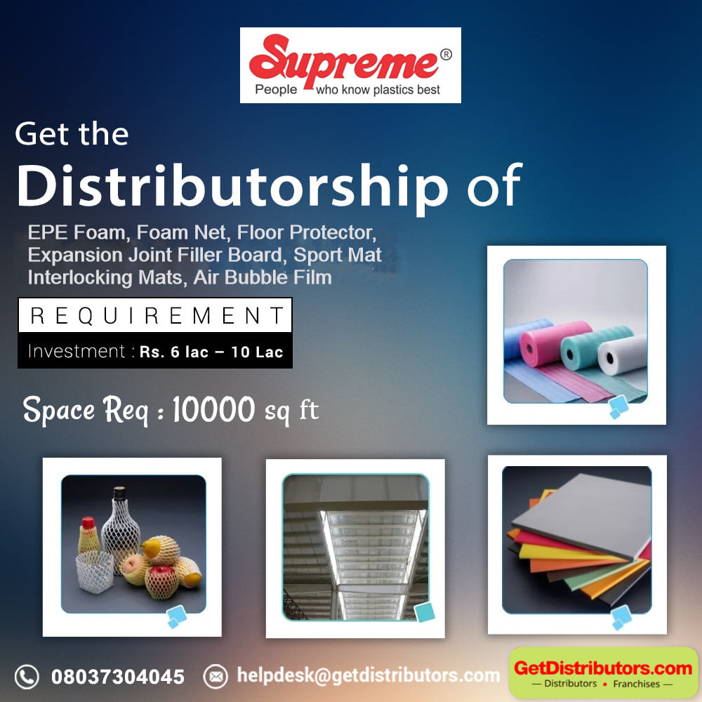 getdistributors's tweet image. Avail the #distributorship of Supreme Protective Packaging Material, EPE Foam, Expansion Joint Filler Board, Foam Net, Air Bubble Film, Sports Mat, and Floor Protector.
Complete details 👉 bit.ly/32SZN9b

#PackagingMaterials #BusinessOpportunity #Distributors #Dealers