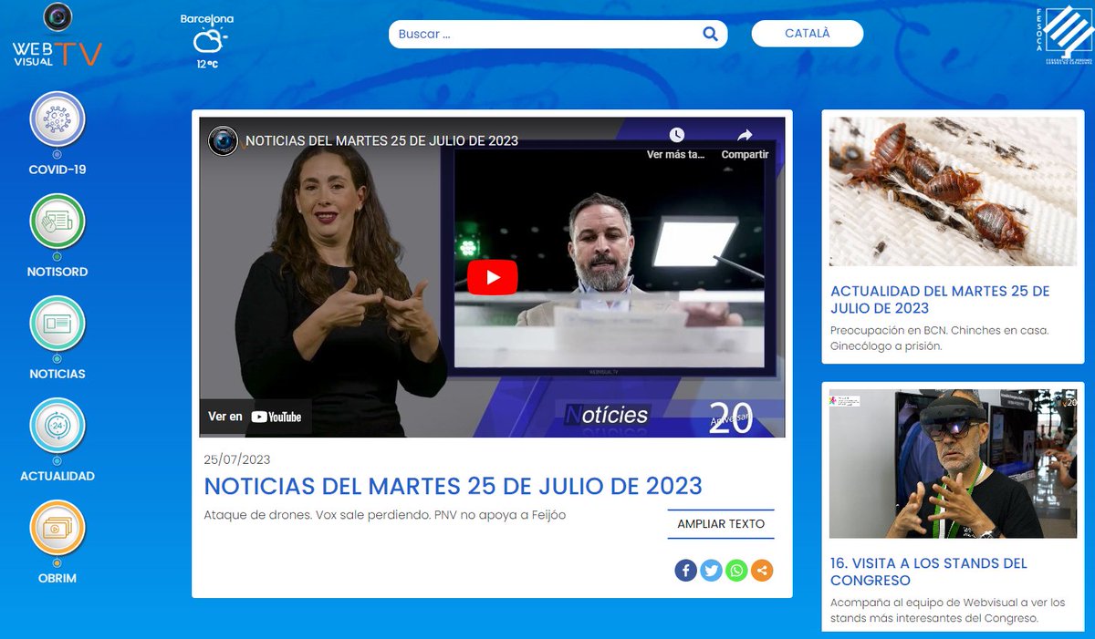 Webvisual_tv's tweet image. 25 DE JULIOL DE 2023
👋Llengua de Signes Catalana #LSC
webvisual.tv

🔵Noticias: youtube.com/watch?v=9x8lJ7…
⚫Actualidad: youtube.com/watch?v=Eo7Zkn…
#llenguadesignes #accessibilitat #llenguadesignescatalana