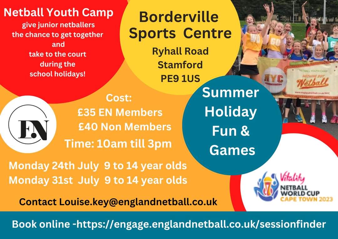 LAST CHANCE 
Are you 👀 for the the perfect boredom-busting Summer holiday , skills, games and new friends?

Monday 31st July 
9 to 14 year olds
10 till 3pm
Stamford 
find out more and book👇

englandnetball.co.uk/play/netball-y…