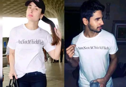 ikavyaarora's tweet photo. @JustMortal21 Look what I found ! 
Kareena &amp; Sidharth Malhotra wearing the same t-shirt 😱

They also must be dating ? What about saif &amp; Kiara 😭

 #ShehnaazGill https://t.co/W0mfGQfd00