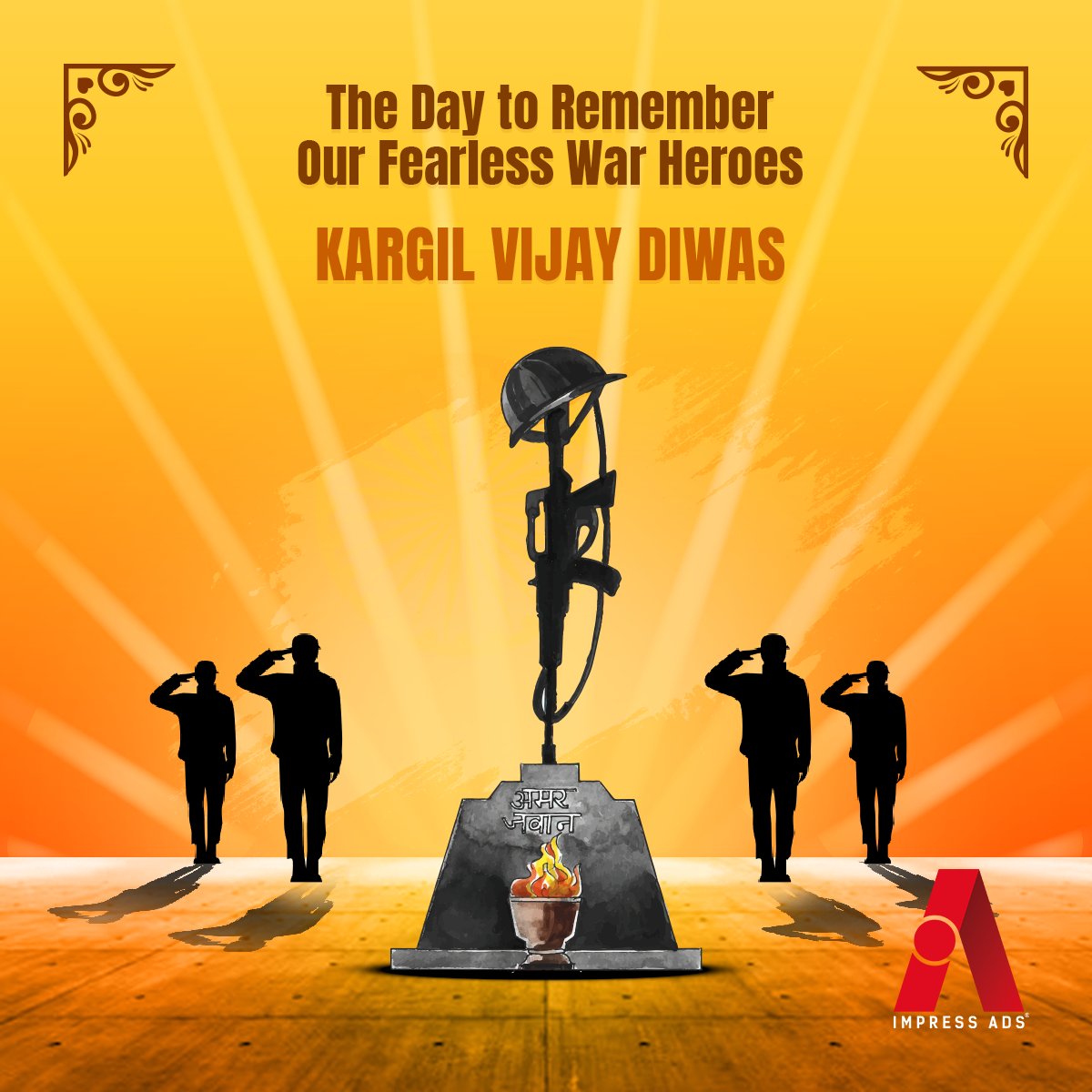 ImpressAds's tweet photo. On Kargil Vijay Diwas, salute our national heroes! Jai Hind.

#impressads #adagency #kargilwar #kargilvijaydiwas #kargil26july #indianarmy #vijaydiwas https://t.co/LN6rVcLkIO
