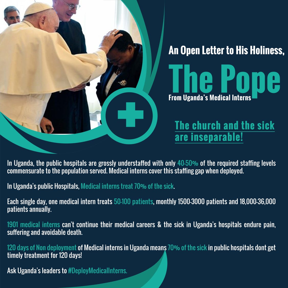 Kasango Joet MD (@joet_dr) on Twitter photo May your hand you have laid on PM be of a blessing to plant A sense of understanding in her head because in Uganda we believe 1901 interns their career are sabotaged &Many Ugandan can't access medical care coz of understaffing yet intern home <a href="/Pontifex_pt/">Papa Leão XIV</a> <a href="/Pontifex/">Pope Leo XIV</a> #Deploy&pay May your hand you have laid on PM be of a blessing to plant A sense of understanding in her head because in Uganda we believe 1901 interns their career are sabotaged &Many Ugandan can't access medical care coz of understaffing yet intern home <a href="/Pontifex_pt/">Papa Leão XIV</a> <a href="/Pontifex/">Pope Leo XIV</a> #Deploy&pay