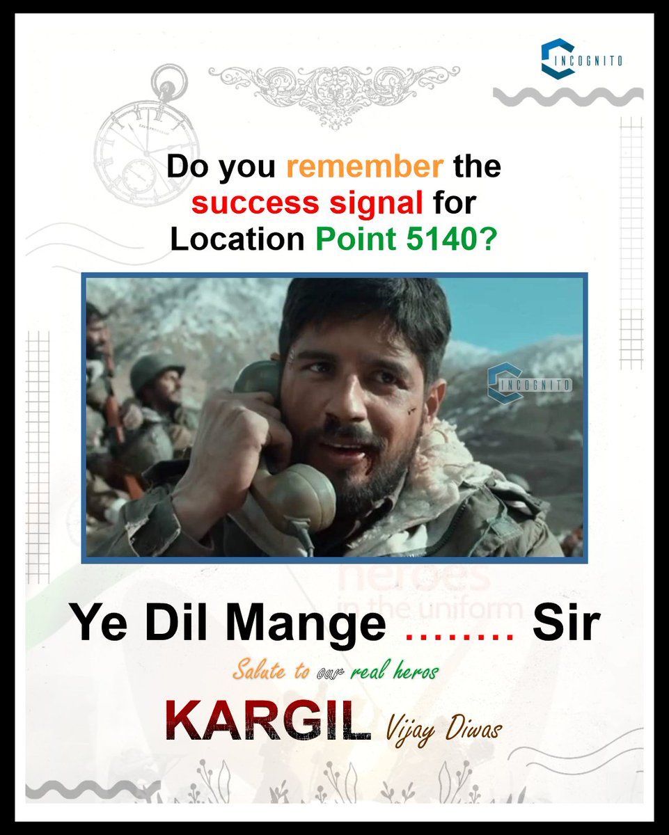 _cincognito_'s tweet image. Tell us what Vikram Bhatra has said to announce the success of the Indian Army... 
. 
. 
. 
. 
. 
#indianarmylovers #jayhind #indianarmyfan #war #VijayDiwas #KargilWar #KargilVijayDiwas2023 #कारगिल_विजय_दिवस_2023