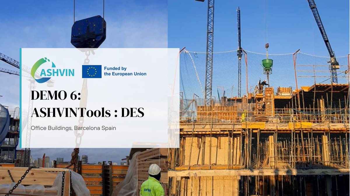 AshvinH2020's tweet image. ⚙ #ASHVINTools ⚙
#DES is one of the tools deployed in our #ASHVINDemonstrator 6⃣; what is it about?

It is a simulation-based real-time construction site &amp;amp; logistics planning tool that supports the office building construction process in Spain.

➡ ashvin.eu/digital-toolki…