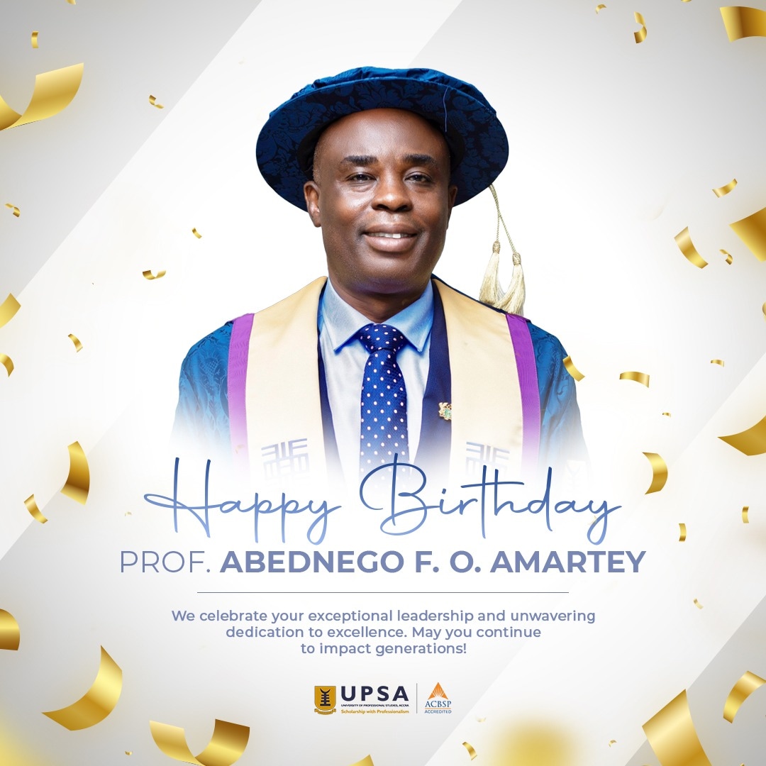 FreemanKwade's tweet photo. A glorious birthday to Professor Abednego F. O. Amartey, Vice-Chancellor of the University of Professional Studies, Accra.

We celebrate your exceptional leadership and unwavering dedication to excellence.

May you continue to impact generations!🎉

#UPSA #weloveupsa https://t.co/ovacogofoa