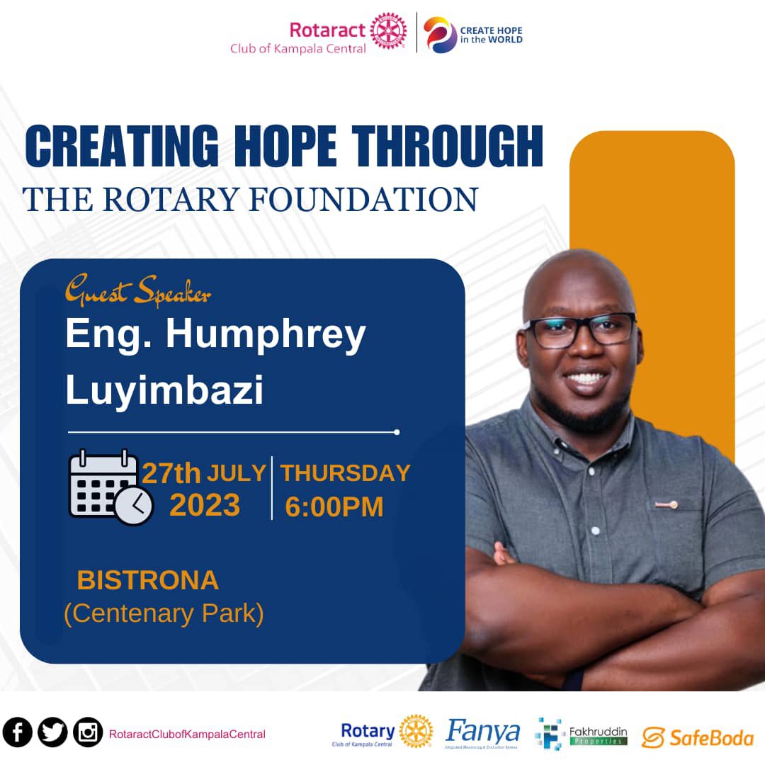 We often hear “Create Hope In The World”🌍 as daily motivation to be kind,selfless,serve and create a better world for everyone. 

Join us this tomorrow as we weigh up on HOW TO CREATE HOPE THROUGH TRF with <a href="/luyimbazi_/">Luyimbazi Nicholas Humphrey</a> 

 #RockFellowship 
#RockPr