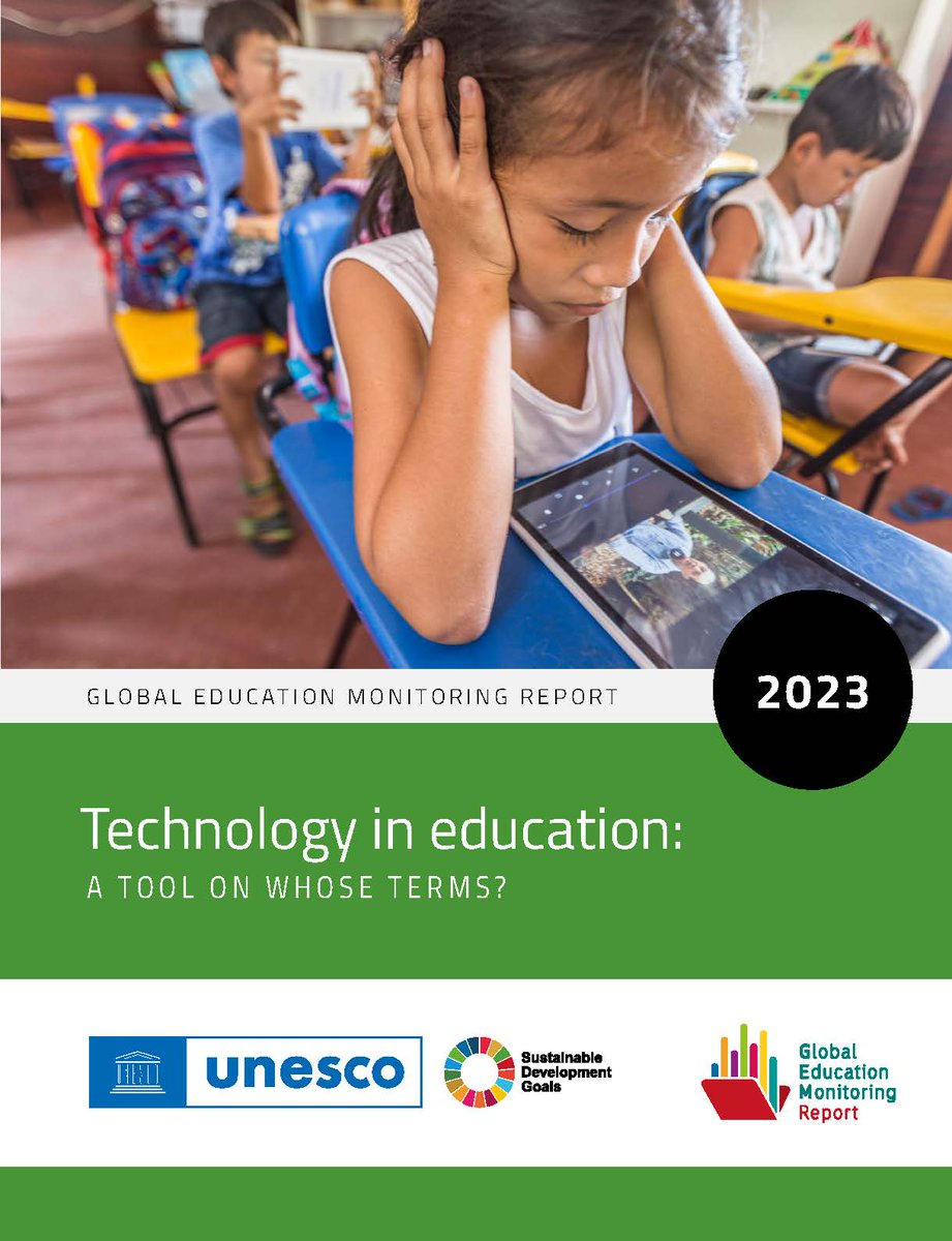 UNESCO's tweet photo. NEW #2023GEMReport is out now!

It calls for #TechOnOurTerms built on a rights-based framework, where digital inputs are NEVER more important than learning outcomes.

Learn the latest data on technology in education around the world: https://t.co/6kqdWUxIJi https://t.co/Jqf4B5jOkv
