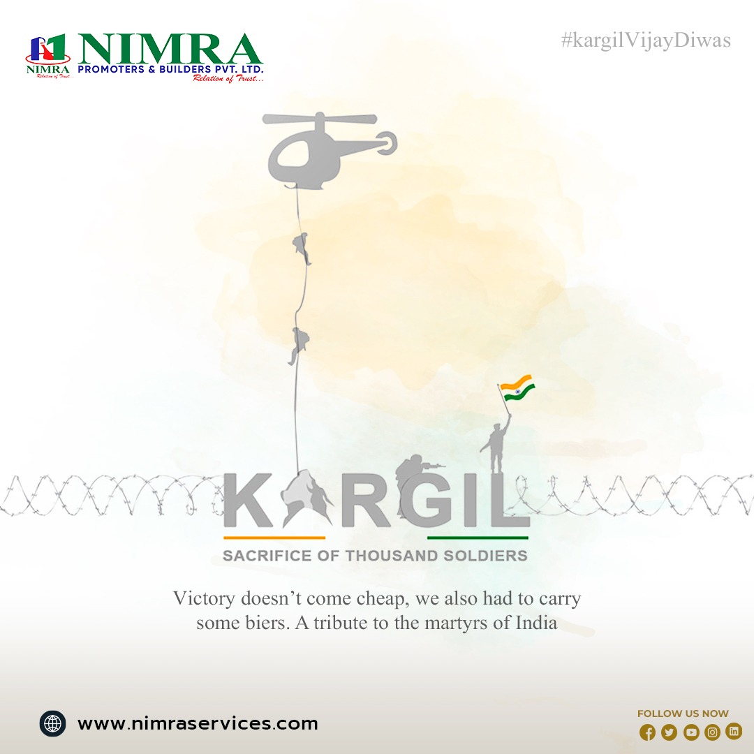 NIMRAServices's tweet photo. 𝑲𝒂𝒓𝒈𝒊𝒍 𝑽𝒊𝒋𝒂𝒚 𝑫𝒊𝒘𝒂𝒔 𝑾𝒊𝒔𝒉𝒆𝒔 𝒕𝒐 𝒆𝒂𝒄𝒉 𝒐𝒏𝒆 𝒐𝒇 𝒚𝒐𝒖. 🙏

#KargilVijayDiwas #JaiHind #indianarmy #IndiaSalutesKargilHeroes #KVD2023 #kargilwar #KargilHeroes #nimrabuilders https://t.co/HOCjccNqKg