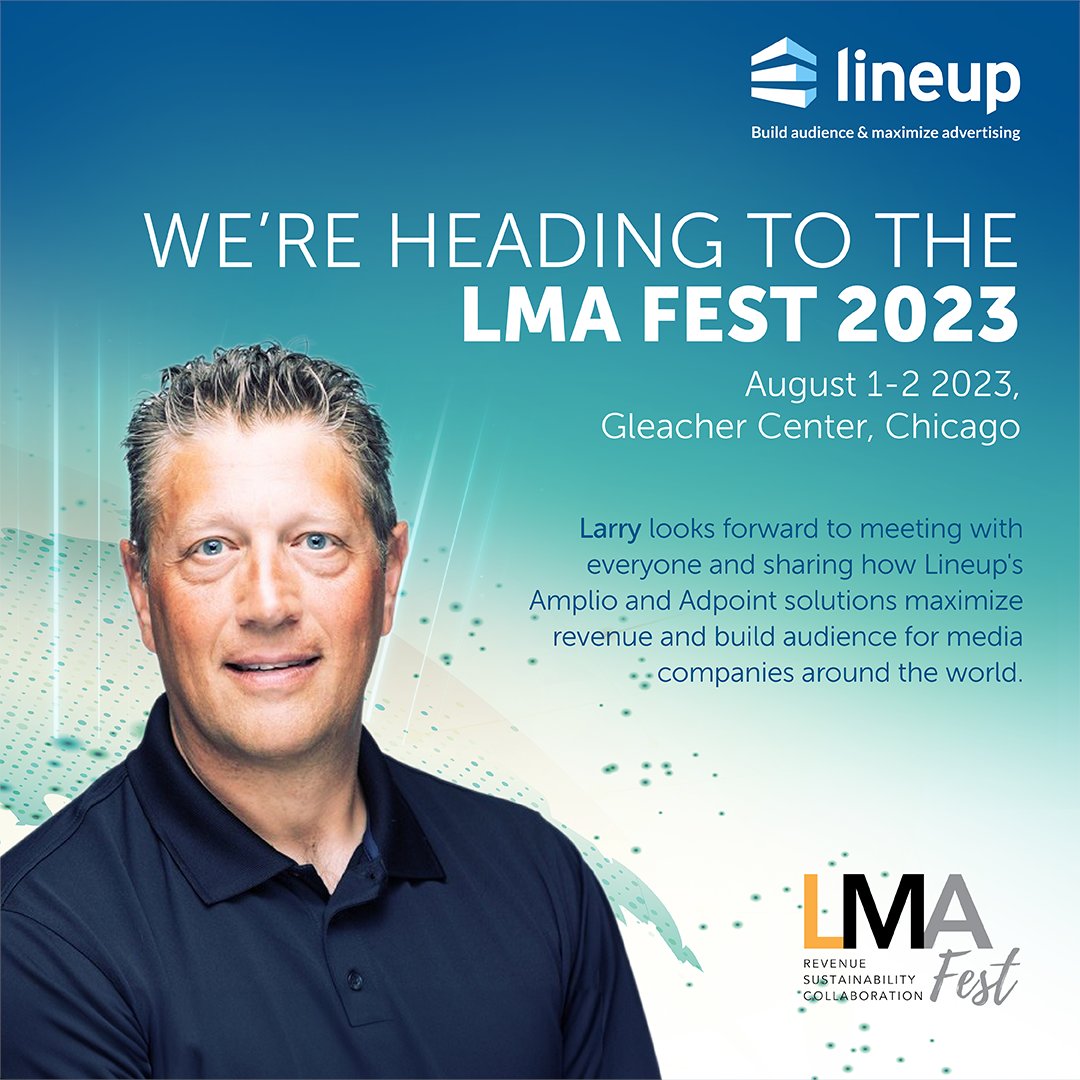 LineupSystems's tweet photo. See us at LMA Fest 2023! Larry Morgan, Lineup's Sales Director, will discuss how our media solutions reduce your TCO, mitigate errors &amp; boost revenue. You can also email Larry at larry.morgan@lineup.com to book an individual meeting. https://t.co/lEuj7A7I6P