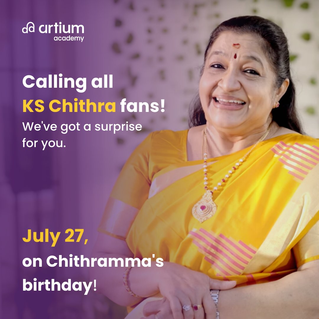 artiumacademy's tweet photo. Chithra Ji singing some of your favorite hits of all time? Sounds like a treat!
Stay tuned, tomorrow. ❤️😎👌
#ArtiumAcademy #Artium #KSChithra #Singing #IndianMusic #Chithramma #ArtiumOriginals https://t.co/jLMioYJxjd