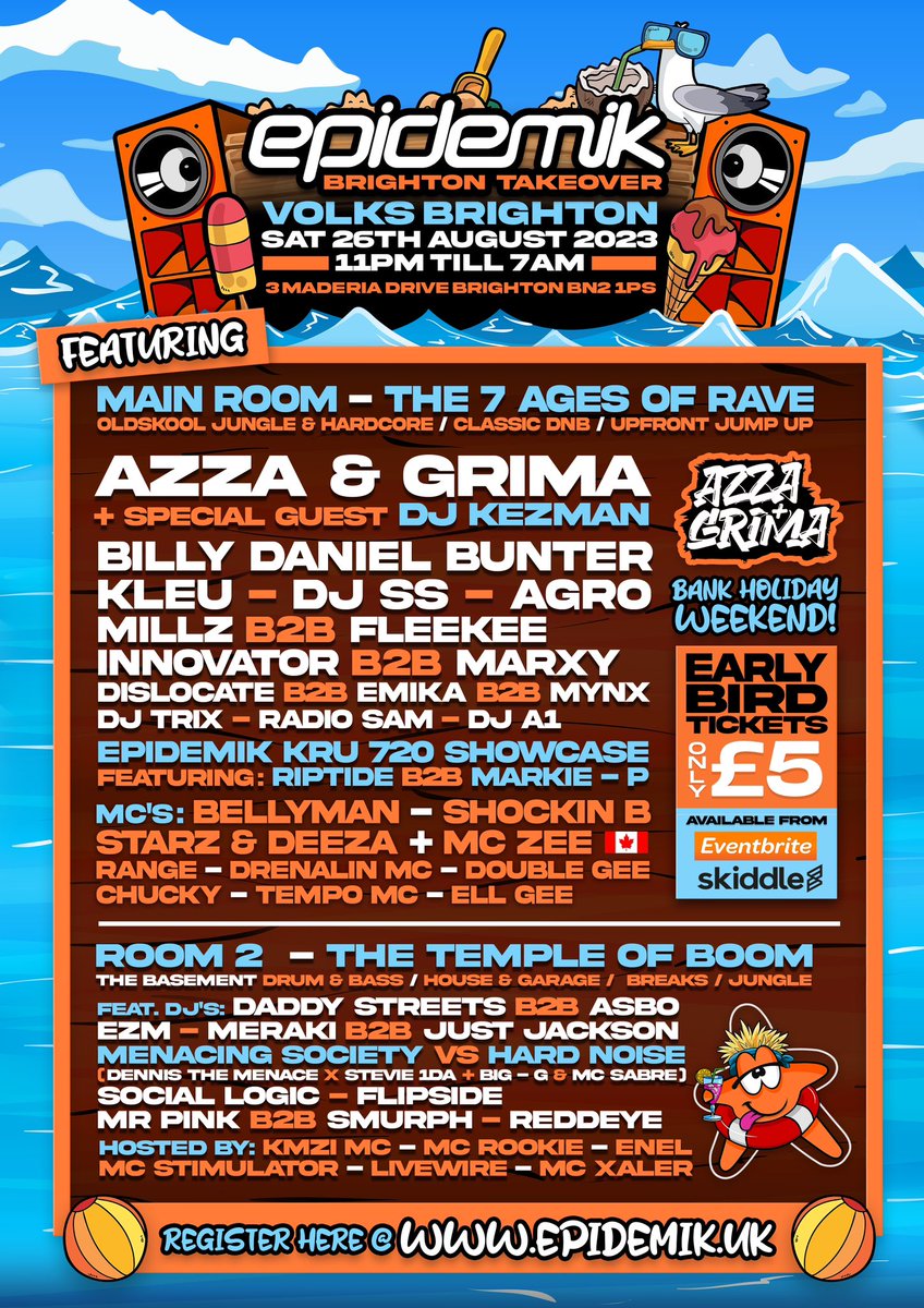 Epidemik Brighton 26th august bank holiday <a href="/DJBillyBunter/">BILLY DANIEL BUNTER</a> <a href="/ShockinB/">ShockinB mc/dj ♉</a> <a href="/MerakiDnb/">Meraki_DnB</a>